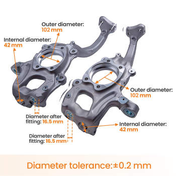 2x Front Left + Right Steering Knuckle Hub Bearing Carrier Arm Compatible For Audi A4 8k